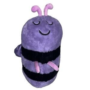 Hello Bello Purple Black Bee Inset Plush Stuffed Animal 14" Sparkly Wings EUC